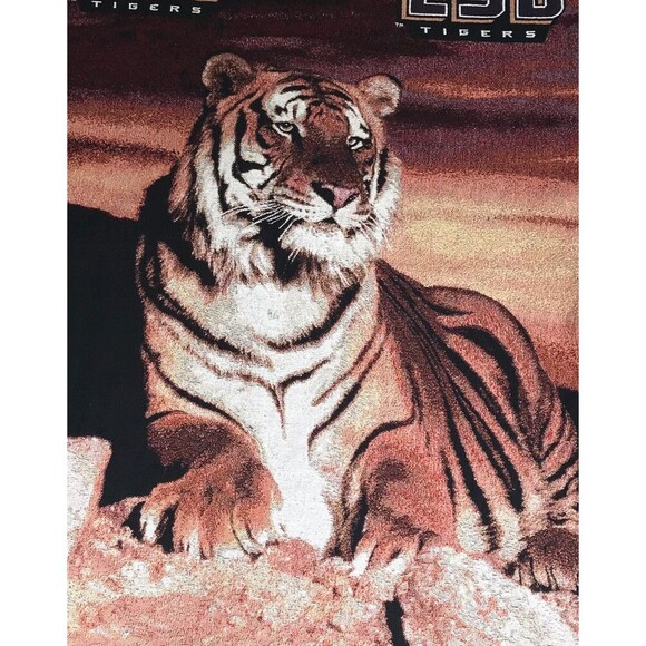 LSU Tigers Throw With Fringe Gold Brown Maroon Collegiate Warm Cozy - Picture 4 of 7